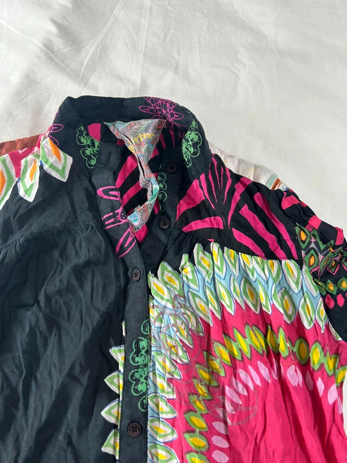 Desigual blouse met lange mouwen en multicolor vintage patroon – photo 6